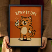 Hou vol! Motivatie Schattigee Retro Cartoon Cat Poster