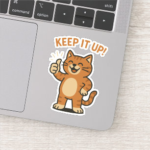 Hou vol! Motivatie Schattigee Retro Kawaii Cat Sticker
