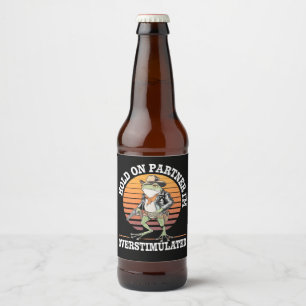 Hou Vol Partner Ik Ben Overstuur Cowboy Kikker Bier Etiket