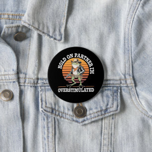 Hou Vol Partner Ik Ben Overstuur Cowboy Kikker Ronde Button 7,6 Cm