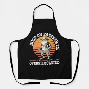 Hou Vol Partner Ik Ben Overstuur Cowboy Kikker  Schort