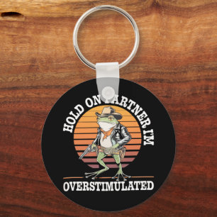 Hou Vol Partner Ik Ben Overstuur Cowboy Kikker  Sleutelhanger
