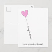 Hou vol! - Roze ballon - Beterschap Briefkaart (Voorkant / Achterkant)