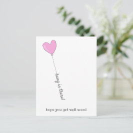 Hou vol! - Roze ballon - Beterschap Briefkaart