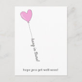 Hou vol! - Roze ballon - Beterschap Briefkaart (Voorkant)