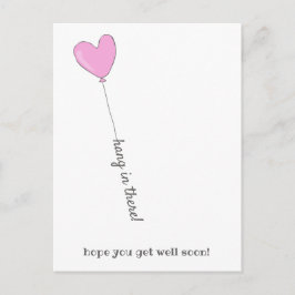 Hou vol! - Roze ballon - Beterschap Briefkaart