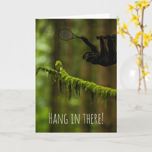 Hou vol. Slote Tennis Player in een regenwoud Kaart (Gele Bloem)