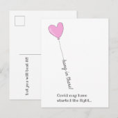 Hou vol! - Versla Covid -  Roze ballon Briefkaart (Voorkant / Achterkant)