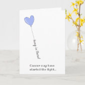 Hou vol! - Versla Kanker -  Cute Paarse Ballon Kaart (Gele Bloem)