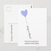 Hou vol! - Versla Kanker -  Paarse Lieve Luchtball Briefkaart (Voorkant / Achterkant)