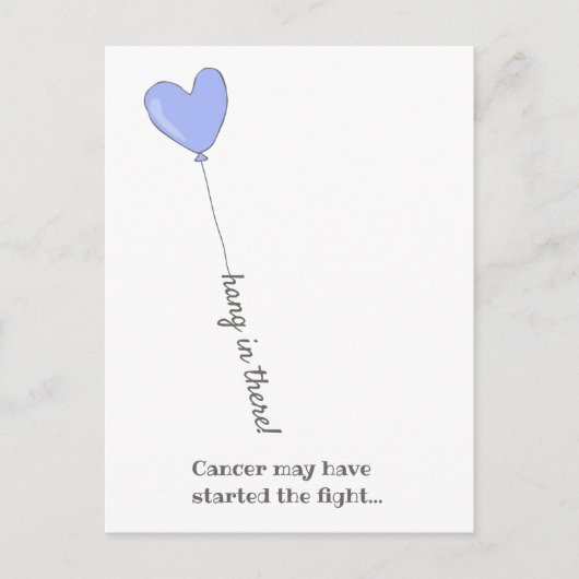 Hou vol! - Versla Kanker -  Paarse Lieve Luchtball Briefkaart (Voorkant)