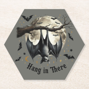 Hou vol vintage vleermuis Halloween Kartonnen Onderzetters