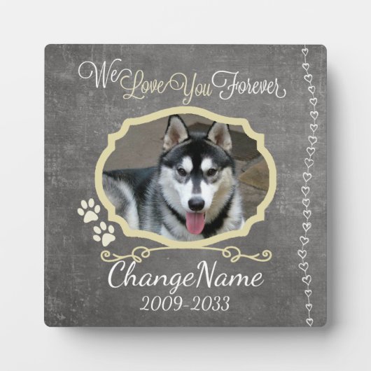 Hou voor altijd van hondengedenkplek fotoplaat (Voorkant)
