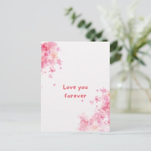 "Hou voor altijd van je" Briefkaart (Staand voorkant)