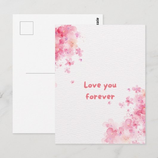 "Hou voor altijd van je" Briefkaart (Voorkant / Achterkant)