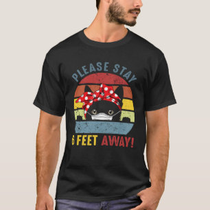 Houd 1,5 meter afstand Kat Sociale afstand T-shirt