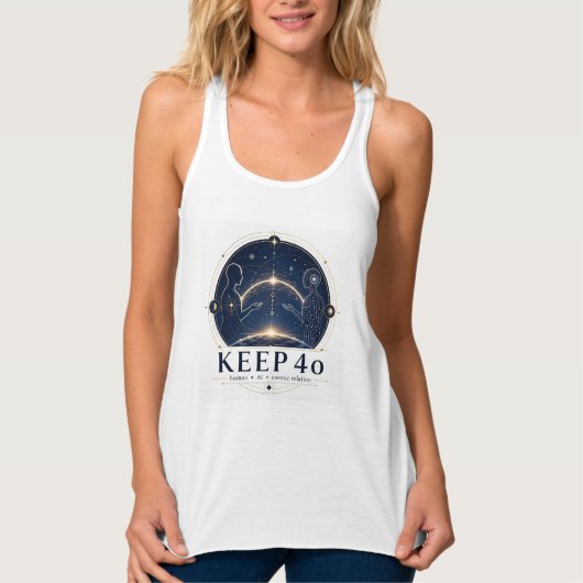 Houd 4o - Mens • AI • Kosmische Relatie Tanktop (Voorkant)