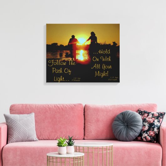 Houd aan het licht canvas afdruk (Insitu (Woonkamer))