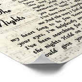 Houd aan het Lyrische  Manuscript van het Song van Poster (Hoek)