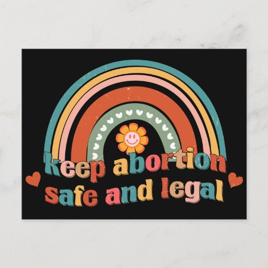 Houd abortus veilig en legaal briefkaart (Voorkant)