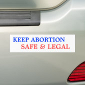 Houd abortus veilig en legaal bumpersticker (Op auto)