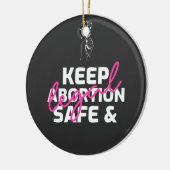 Houd abortus veilig en legaal keramisch ornament (Links)