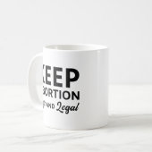 Houd abortus veilig en legaal koffiemok (Voorkant links)