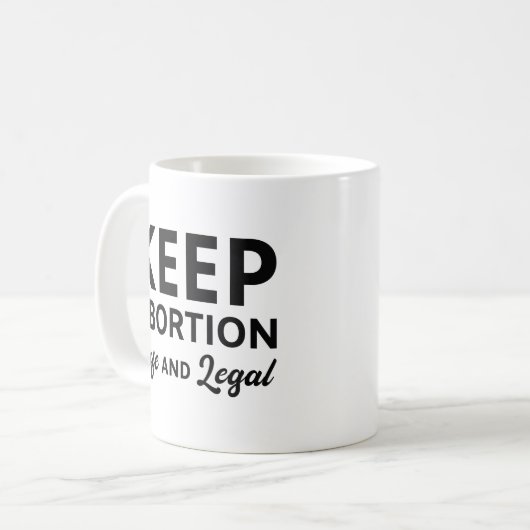 Houd abortus veilig en legaal koffiemok (Voorkant links)