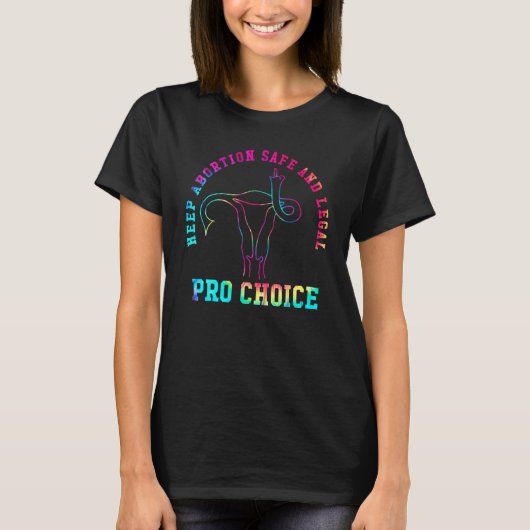 Houd abortus veilig en legaal middelvinger ulterus t-shirt (Voorkant)