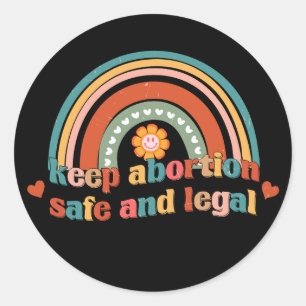 Houd abortus veilig en legaal ronde sticker
