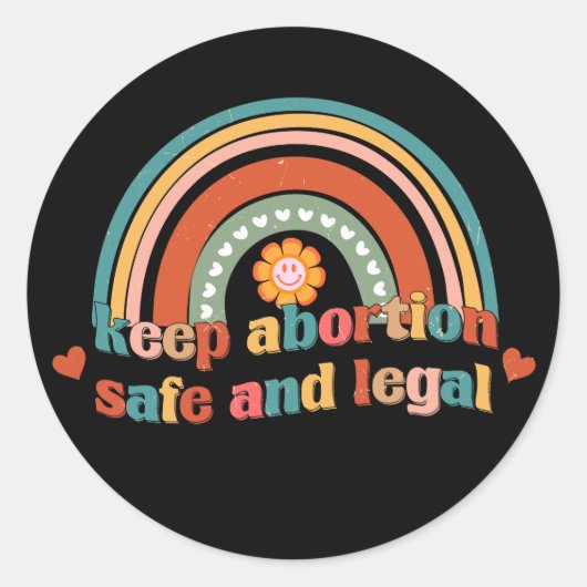 Houd abortus veilig en legaal ronde sticker (Voorkant)