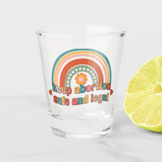 Houd abortus veilig en legaal shot glas (Voorkant)