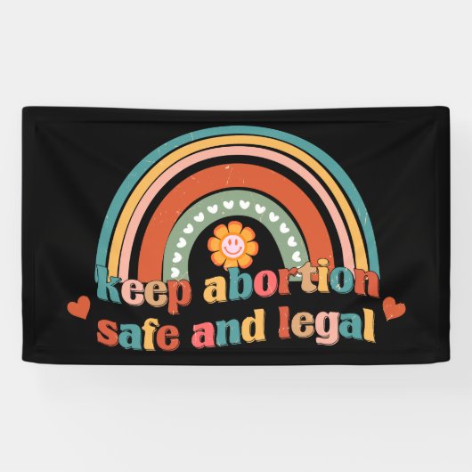 Houd abortus veilig en legaal spandoek (Horizontaal)