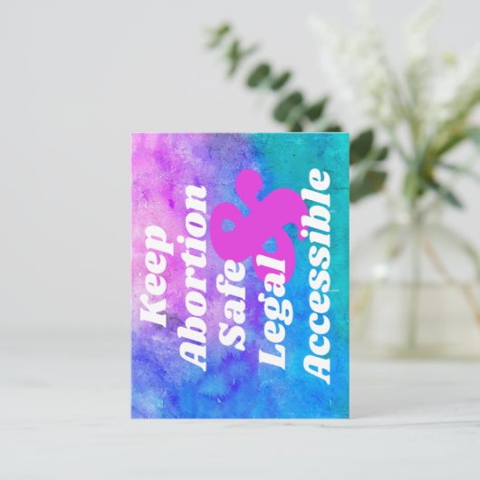 Houd abortus veilig legaal en toegankelijk briefkaart (Staand voorkant)
