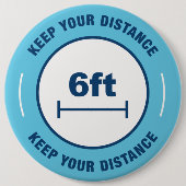 Houd Afstand Ronde Button 6,0 Cm (Voorkant)
