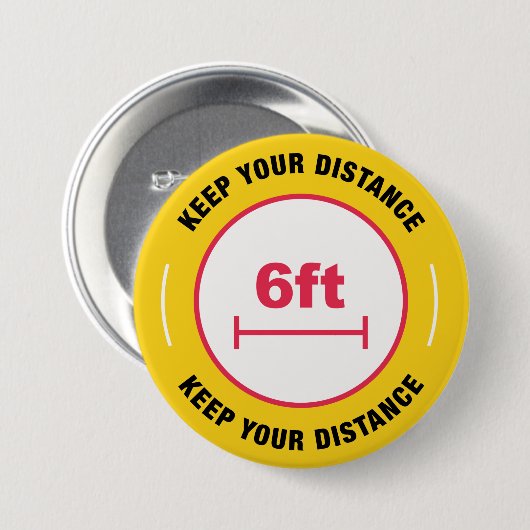 Houd Afstand Ronde Button 7,6 Cm (Voorkant /achterkant)