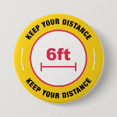 Houd Afstand Ronde Button 7,6 Cm (Voorkant)