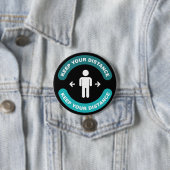 Houd Afstand Ronde Button 7,6 Cm (In situ)