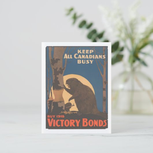 Houd alle Canadezen bezig Briefkaart (Staand voorkant)