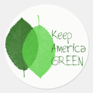 Houd America Green Round Sticker