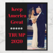Houd Amerika Groot Trump 2020 Wijn Etiket (Enkel label)