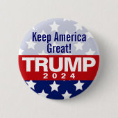 Houd Amerika Grote Trump 2024 Button (Voorkant)