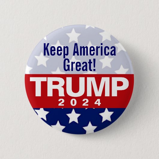 Houd Amerika Grote Trump 2024 Button (Voorkant)