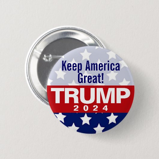 Houd Amerika Grote Trump 2024 Button (Voorkant /achterkant)