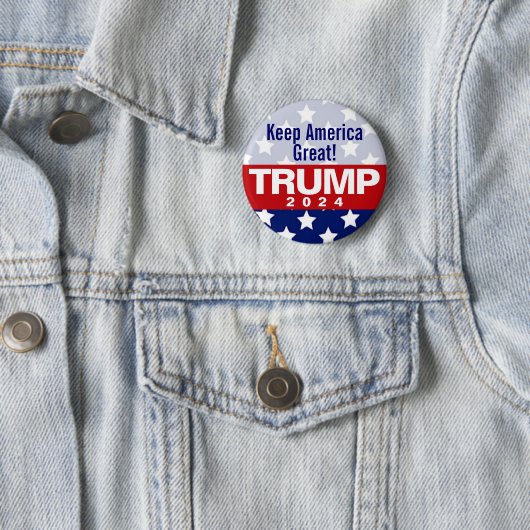 Houd Amerika Grote Trump 2024 Button (In situ)