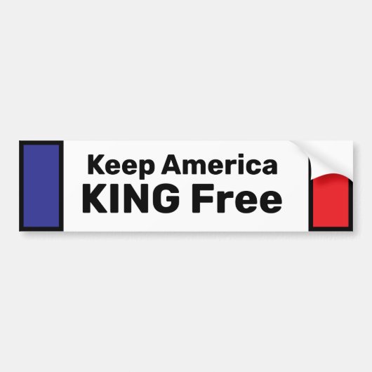 Houd Amerika KONING VRIJ Bumpersticker (Voorkant)