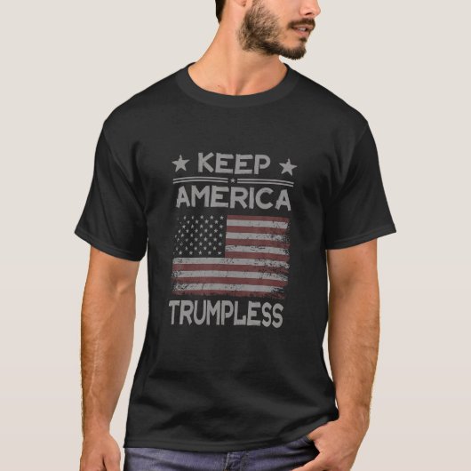 Houd Amerika Trumpless Anti-Trump Verdrietig Ameri T-shirt (Voorkant)