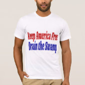 Houd Amerika vrij Draai het moerasblauwe moeras T-shirt (Voorkant)