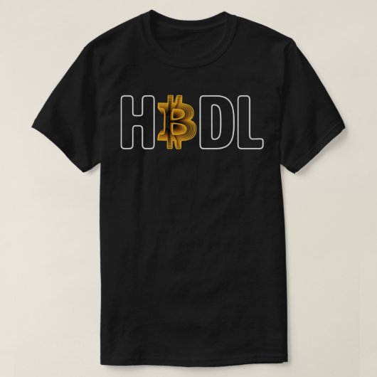 Houd Bitcoin goud moderne typografie kunst cadeau T-shirt (Design voorkant)