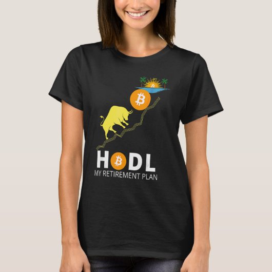 Houd Bitcoin Mijn pensioenplan Bitcoin Milliona T-shirt (Voorkant)